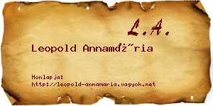Leopold Annamária névjegykártya